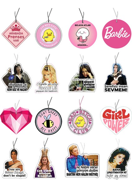 Aşko Kuşko Serisi Tasarımlı Oto Araç Kokusu ve Aksesuar Seti