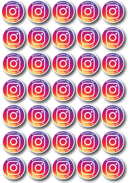140 Adet Instagram 3,3 cm Kargo,poşet,kutu Etiket fiyatları