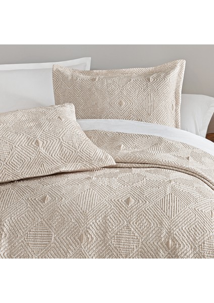 Shay Tek Kişilik Yatak Örtüsü Seti - Bej fiyatları