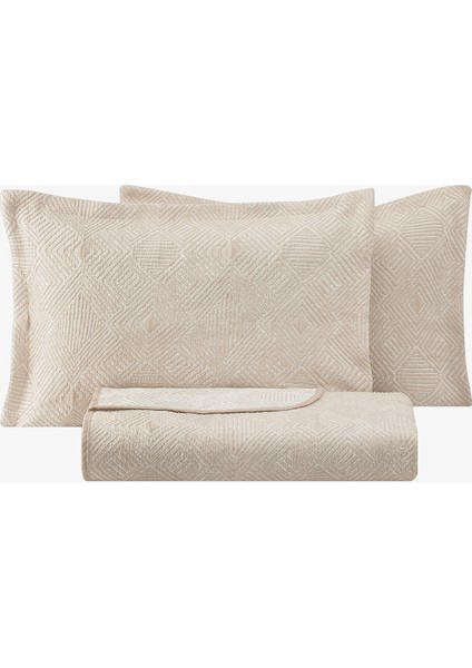 Shay Tek Kişilik Yatak Örtüsü Seti - Bej modelleri