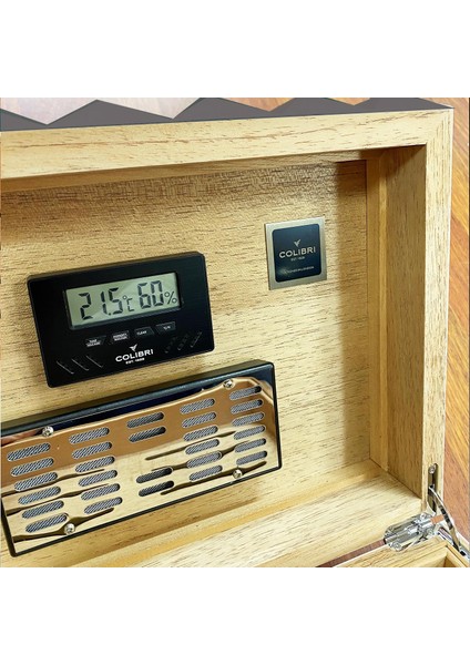 Colibri Grand Quasar Humidor Puro Kutusu Gunmetal 120'S