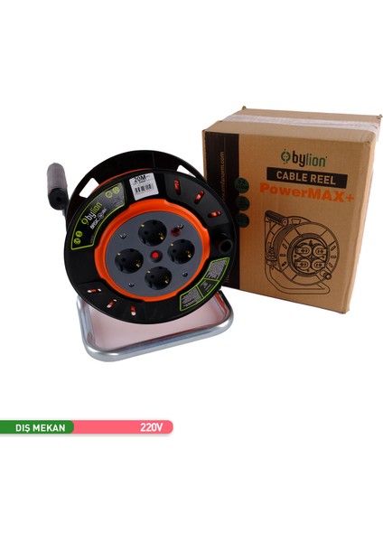 Bylıon Makaralı Seyyar Uzatma Kablosu 20M 3*1.5mm