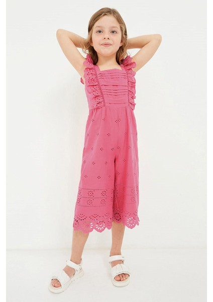 2-9 Yaş Kız Çocuk Fisto Tulum Pembe