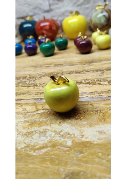 Mermer Elma Biblo Süs Eşyası Mini Boy 3cm modelleri