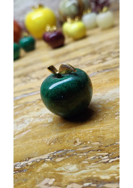 Mermer Elma Biblo Süs Eşyası Mini Boy 3cm