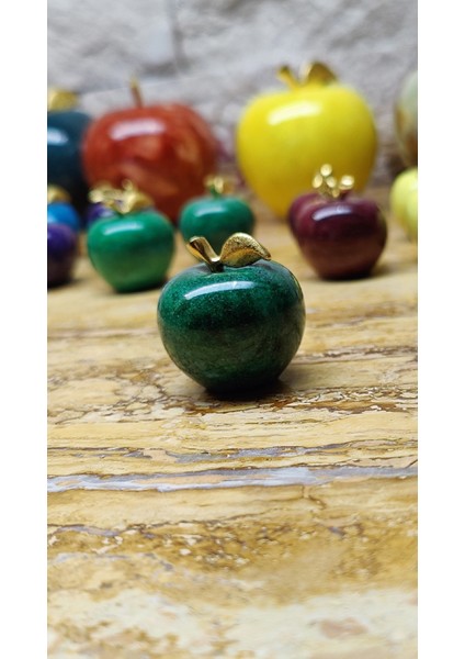 Mermer Elma Biblo Süs Eşyası Mini Boy 3cm