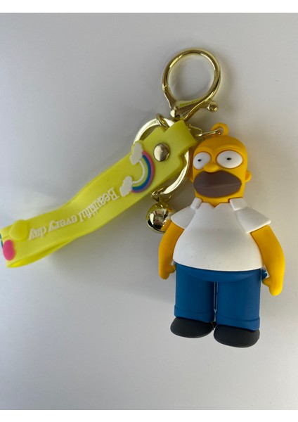 Simpsonlar Homer Simpson 7 cm 3 Boyutlu Anahtarlık