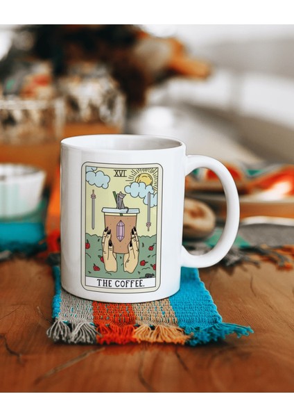 Tarot Kartı Tea Baskılı Kupa Bardak