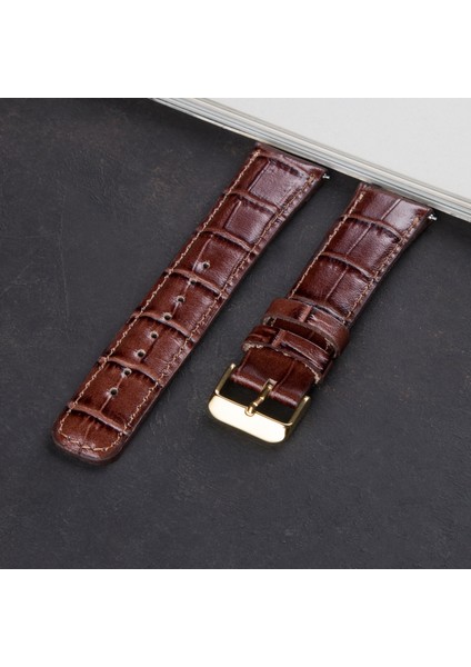 Samsung Galaxy Watch 4 / 5 / 6 / 7 Pro Watch 6 Classic 40mm 43mm 44mm 47mm Watch 5 / Watch 5 Pro 40 44 45 Watch 4 40 42 44 46mm 20mm Croco Deri Kordon Taba modelleri