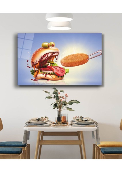 Hamburger Mutfak Cam Tablo