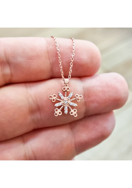 Rose Gümüş Kar Kristali Kolye fiyatları