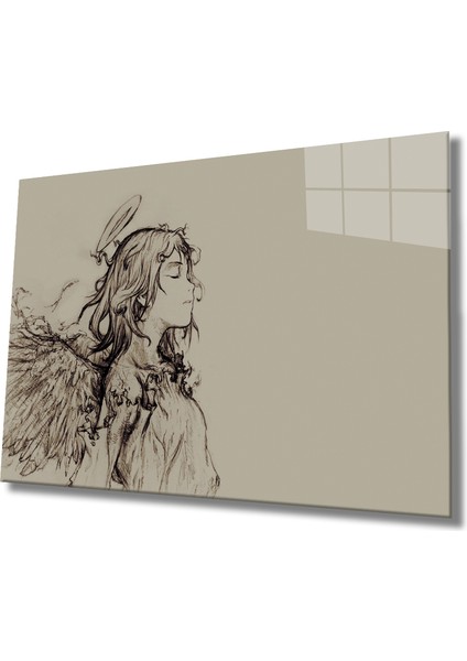 Kadınlar Melek Haibane Renmei Cam Tablo