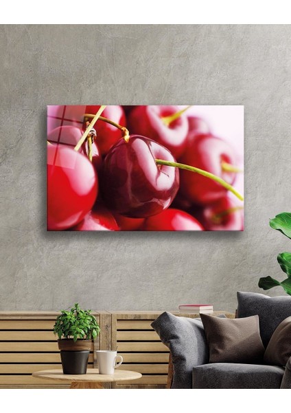 Kirazlar Cam Tablo Cherries