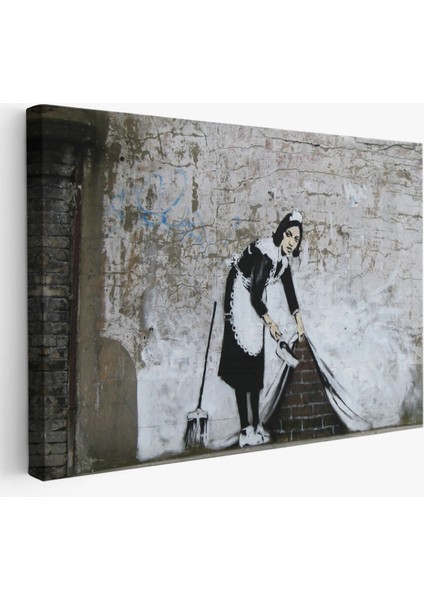 Banksy'nin Londra Sokaklarını Süpüren Temizlikçi Kadın Kanvas TABLOSU-5004 fiyatları
