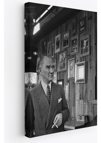 Atatürk Portre Tablosu Mustafa Kemal Atatürk Dikdörtgen Dekoratif Kanvas TABLO-FK-135