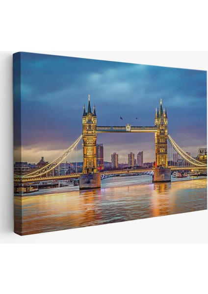 Londra Köprüsü Gece Manzara TABLOSU-6638 fiyatları