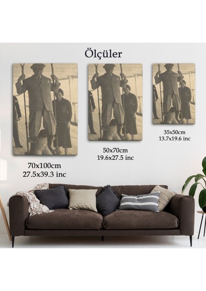 Atatürk Portre Tablosu Mustafa Kemal Atatürk Dikdörtgen Dekoratif Kanvas TABLO-FO-138