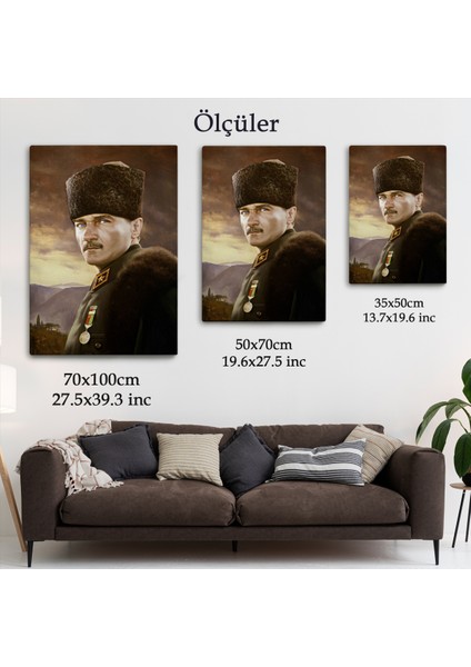 Kalpaklı Mustafa Kemal Atatürk Duvar Tablosu -6448 indirimleri