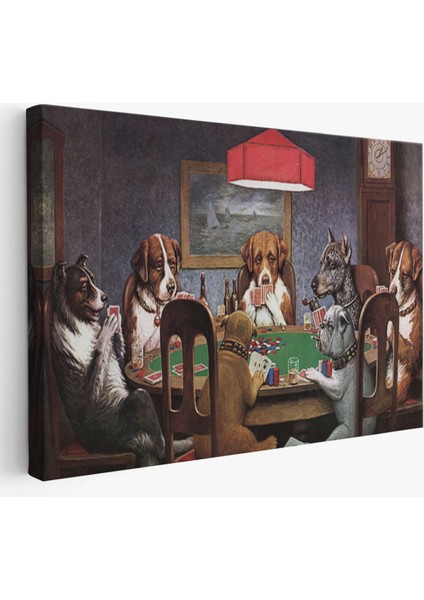 Cassius Marcellus Coolidge - Poker Oynayan Köpekler Eseri Kanvas TABLO-5170 fiyatları