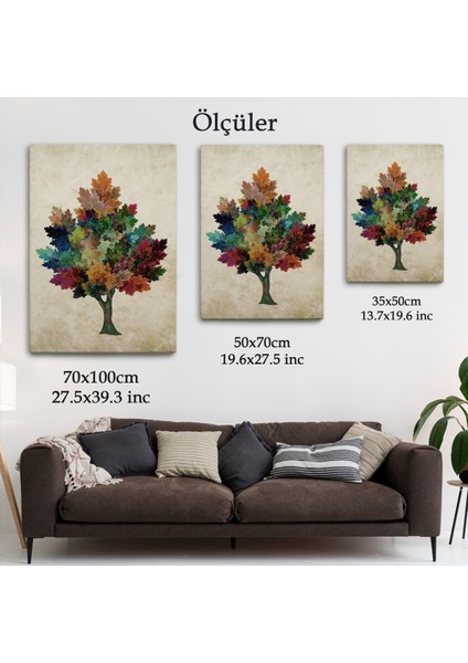 Renkli Çınar Ağacı Duvar TABLOSU-6267