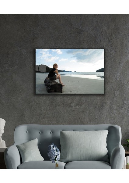 Kadınlar Sahil ve Huzur Cam Tablo