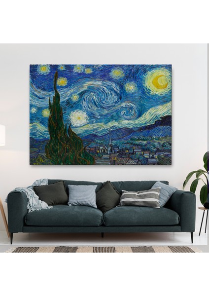 Vincent Van Gogh, Yıldızlı Gece Kanvas TABLOSU-5165
