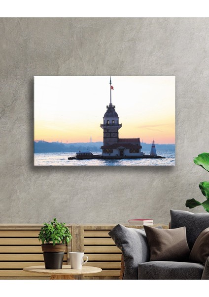 Günbatımında Istanbul Kız Kulesi Manzarası Cam Tablo fiyatları