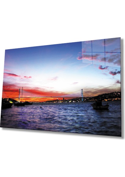 Istanbul Boğaz Köprüsü Manzaralı Cam Tablo