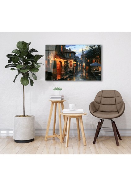 Akşamüstü Sokağı Cam Tablo