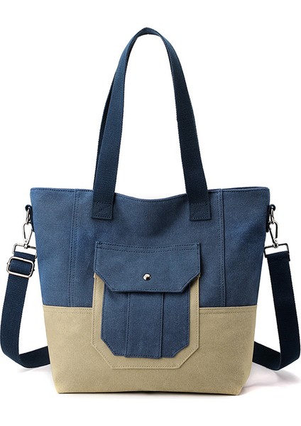Tuval Çanta Dikişli Kadın Çantası Renkli Büyük Çanta Tote Çanta Banliyö Vintage Çanta Omuz Çantası Moda Messenger Çanta (Yurt Dışından)