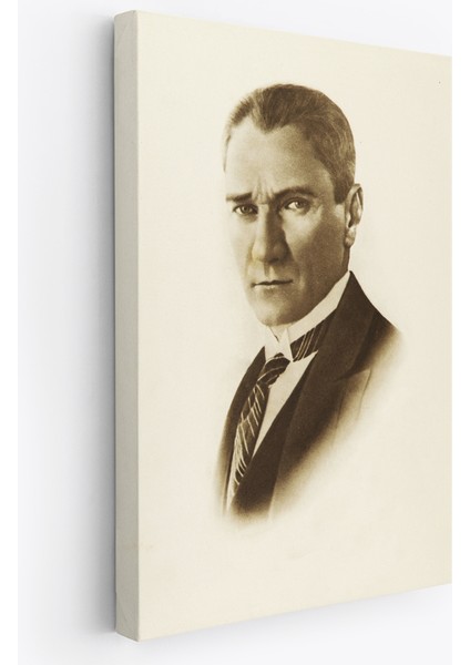 Atatürk Portre Tablosu Mustafa Kemal Atatürk Dikdörtgen Dekoratif Kanvas Tablo-Cı-59