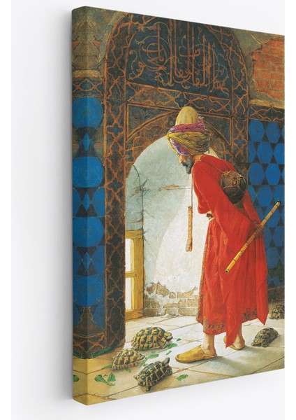 Osman Hamdi Bey'in Kaplunbağa Terbiyecisi Isimli Eseri Kanvas TABLO-5129 fiyatları