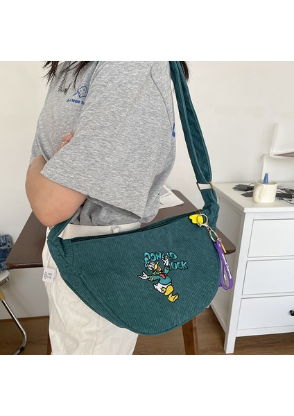 Mickey Donald Duck Çanta Kadın Kadife Crossbody Çanta Omuz Çantası Hava Koltuk Altı Çanta (Yurt Dışından)