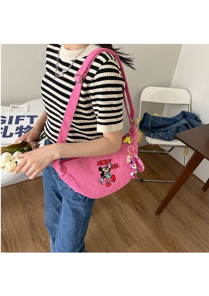 Mickey Donald Duck Çanta Kadın Kadife Crossbody Çanta Omuz Çantası Hava Koltuk Altı Çanta (Yurt Dışından) indirimleri