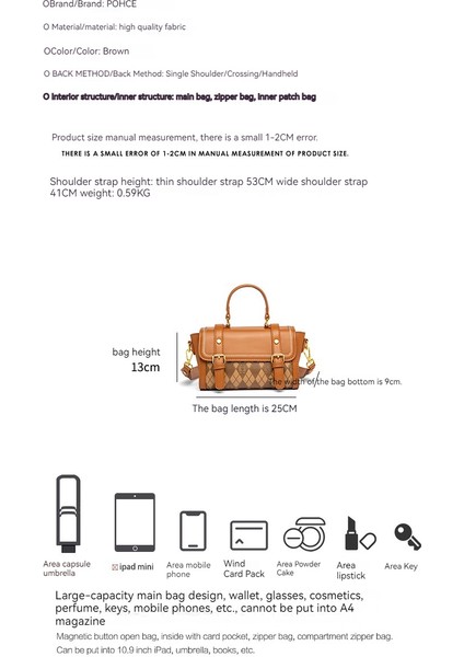 Elmas Boston Yastık Moda Çok Yönlü Çanta Retro Omuz Crossbody Çanta (Yurt Dışından) fiyatları