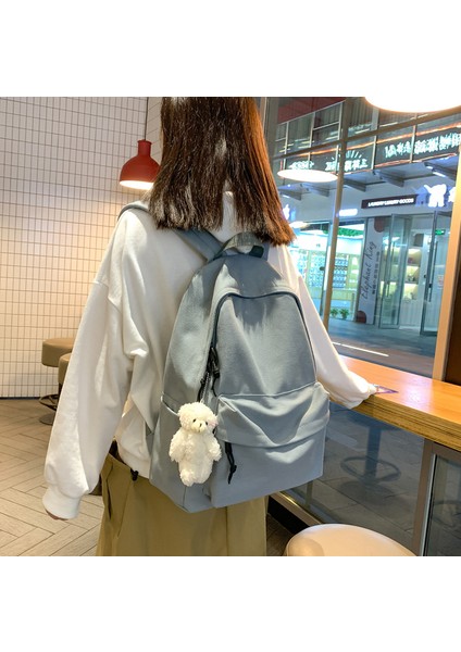 Yeni Moda Sırt Çantası Ins Tuval Sırt Çantası Kadın Yeni Kore Kampüs Ortaokul Lise Öğrencisi Katı Renk Kız Okul Çantası (Yurt Dışından) indirimleri