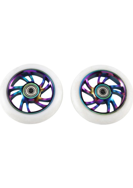 2 Adet 110MM Scooter Tekerlekleri Yedek Alüminyum Aşınmaya Dayanıklı Pu Akrobasi Scooter Parçaları Itme Skuter Aksesuarları (Yurt Dışından)