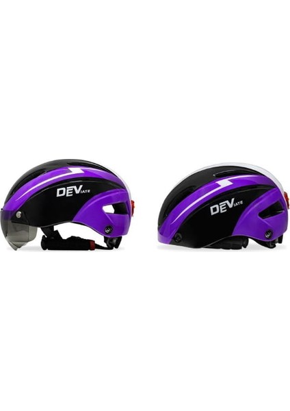 Devıate Güvenlik Arka Lambası ile Manyetik Gözlük Bisiklet Kask (Yurt Dışından)