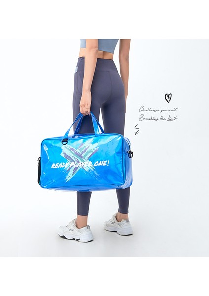 Yüzme Paketi Kuru ve Islak Ayırma Fitness Kadın Büyük Kapasiteli Çanta Plaj Yoga Seyahat Çantası Su Geçirmez Taşınabilir Çanta (Yurt Dışından)