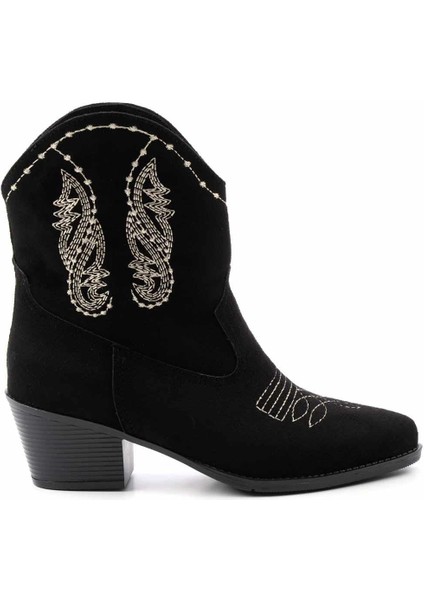 Siyah Süet Kadın Bot & Bootie K02217100902
