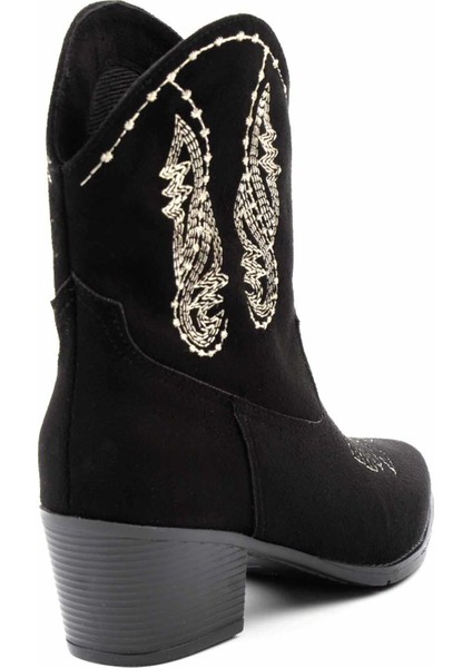 Siyah Süet Kadın Bot & Bootie K02217100902