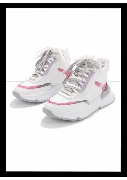 Beyaz Fuşya Paraşüt Kadın Sneaker K01991116067