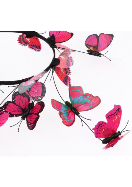 Kadın Kızlar Gelin Kelebekler Saç Bandı Headdress Düğün Parti Süsleme Gül Kırmızı (Yurt Dışından) modelleri