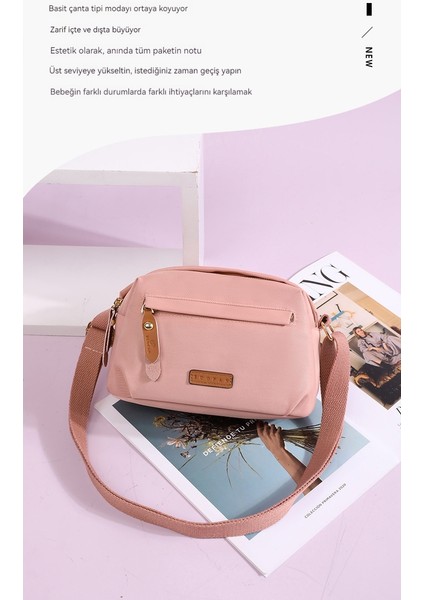 2023 Yeni Yaz Moda Kadın Çantası Rahat Basit Tek Omuz Crossbody Çanta Hafif Oxford Naylon Bed Çanta Küçük Kare Çanta (Yurt Dışından)