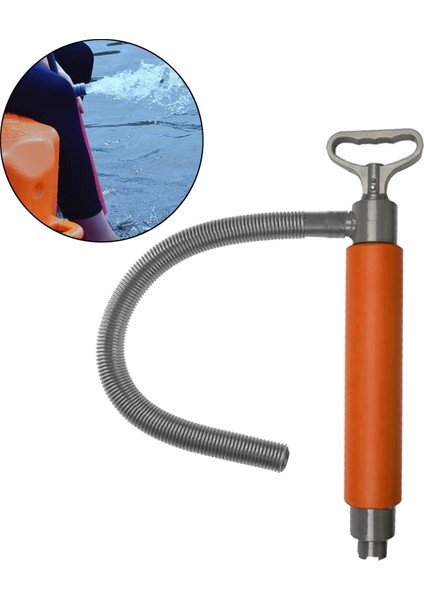 Deniz Kayık Sintine Pompası Tekneleri El Su Pompaları Tüplü Hayatta Kalma Aracı Tekne Turuncu (Yurt Dışından)
