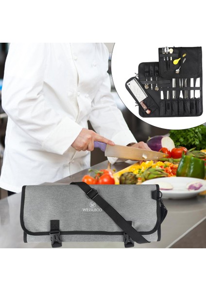 Şef Çanta Taşınabilir 16 Cepler Mutfak Için Çatal Bıçak (Yurt Dışından) indirimleri