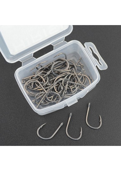 Hırısı 50 Adet Dikenli Kaplamalı Sazan Balıkçılık Kancaları, Karbon Çelikten Yapılmış Göz Tasarımlı 8001 4 (Yurt Dışından) modelleri