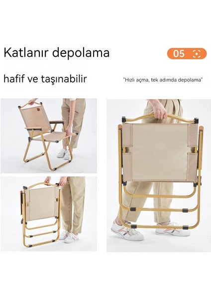 Açık Taşınabilir Katlanır Çelik Boru Piknik Kamp Sandalyesi (Yurt Dışından)