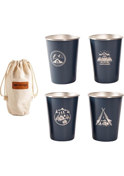 4pcs Paslanmaz Çelik Fincan, Kapalı Dış Mekan Için Taşıma Çantası ile Set Fincan (Yurt Dışından) fiyatları