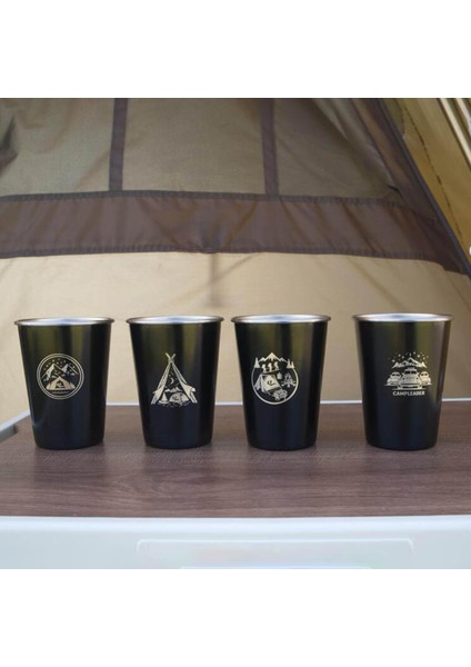 4pcs Paslanmaz Çelik Fincan, Kapalı Dış Mekan Için Taşıma Çantası ile Set Fincan (Yurt Dışından) modelleri